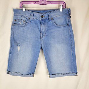 TRUE RELIGION Ricky Relaxed Straight Denim Shorts - Size 34